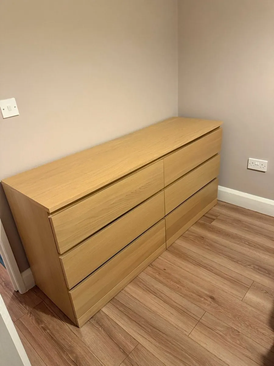 Ikea MALM - Chest of 6 drawers, white stained oak - Image 2
