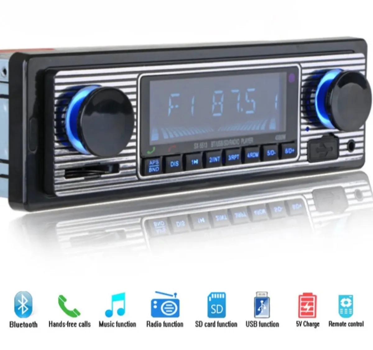 NEW Retro Car Bluetooth Radio MP3 usb Aux etc - Image 1