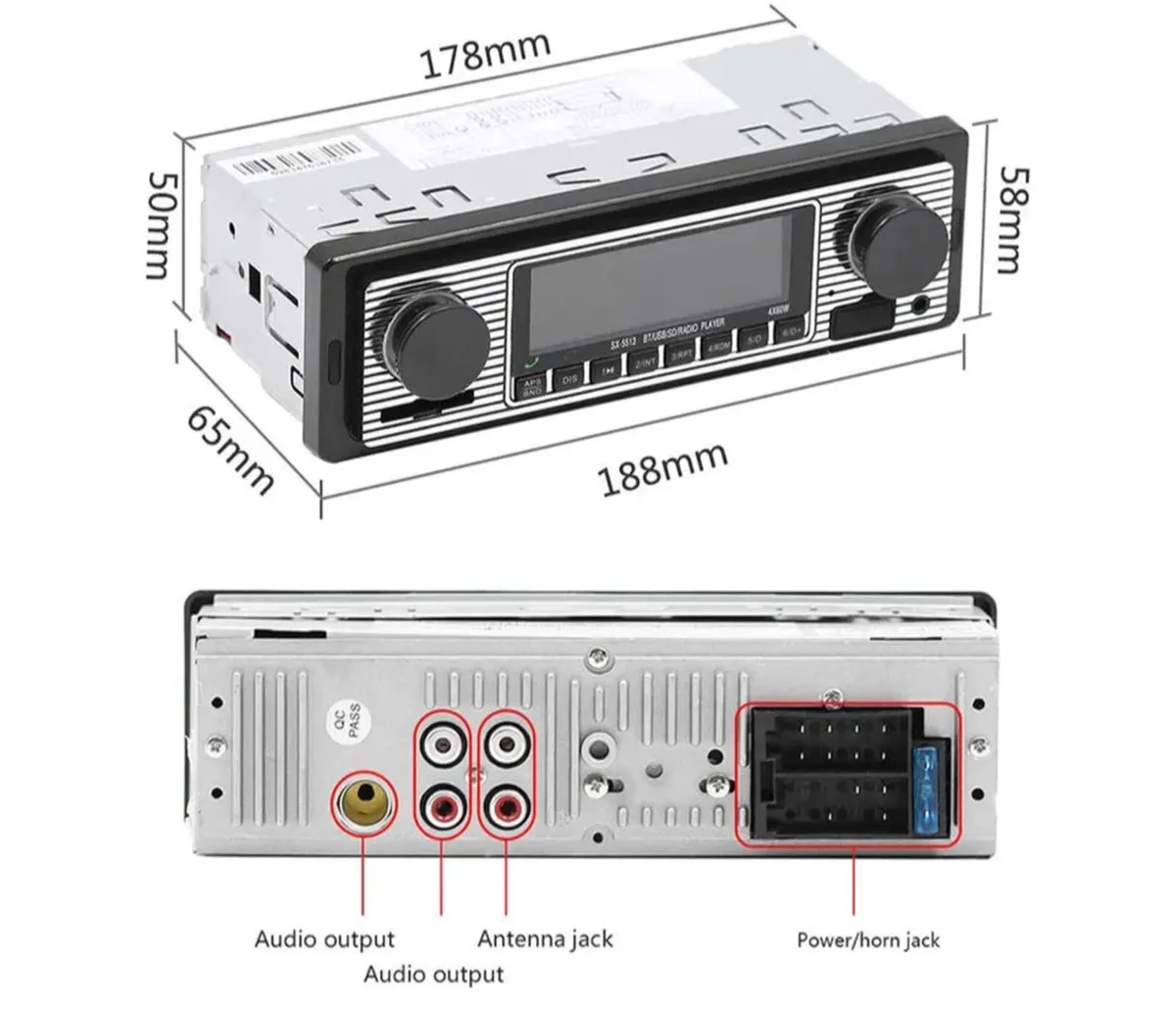 NEW Retro Car Bluetooth Radio MP3 usb Aux etc - Image 4