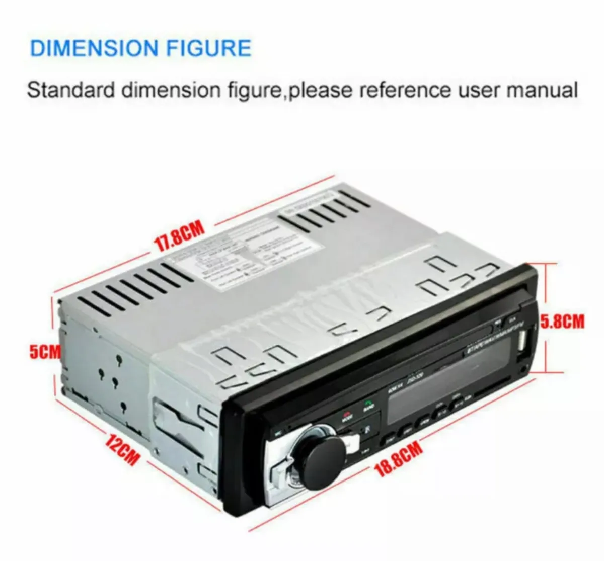 Single 1 Din Car Stereo Bluetooth FM/USB/AUX/MP3 - Image 3