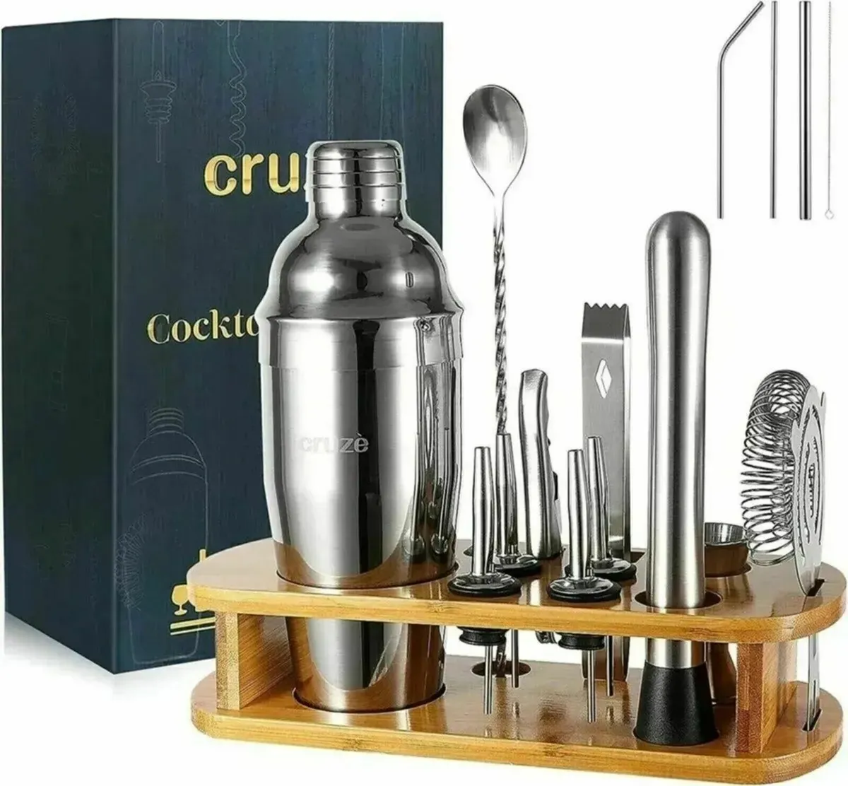 Cocktail Shaker Kit 12-Piece Set with Stand - Image 2