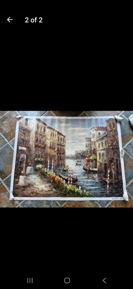 Painting with palette knife. Signed - Image 1