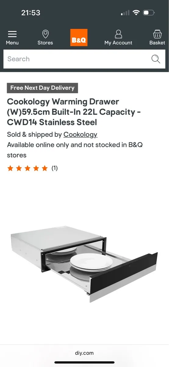 22 LITRE WARMING DRAWER - Image 1
