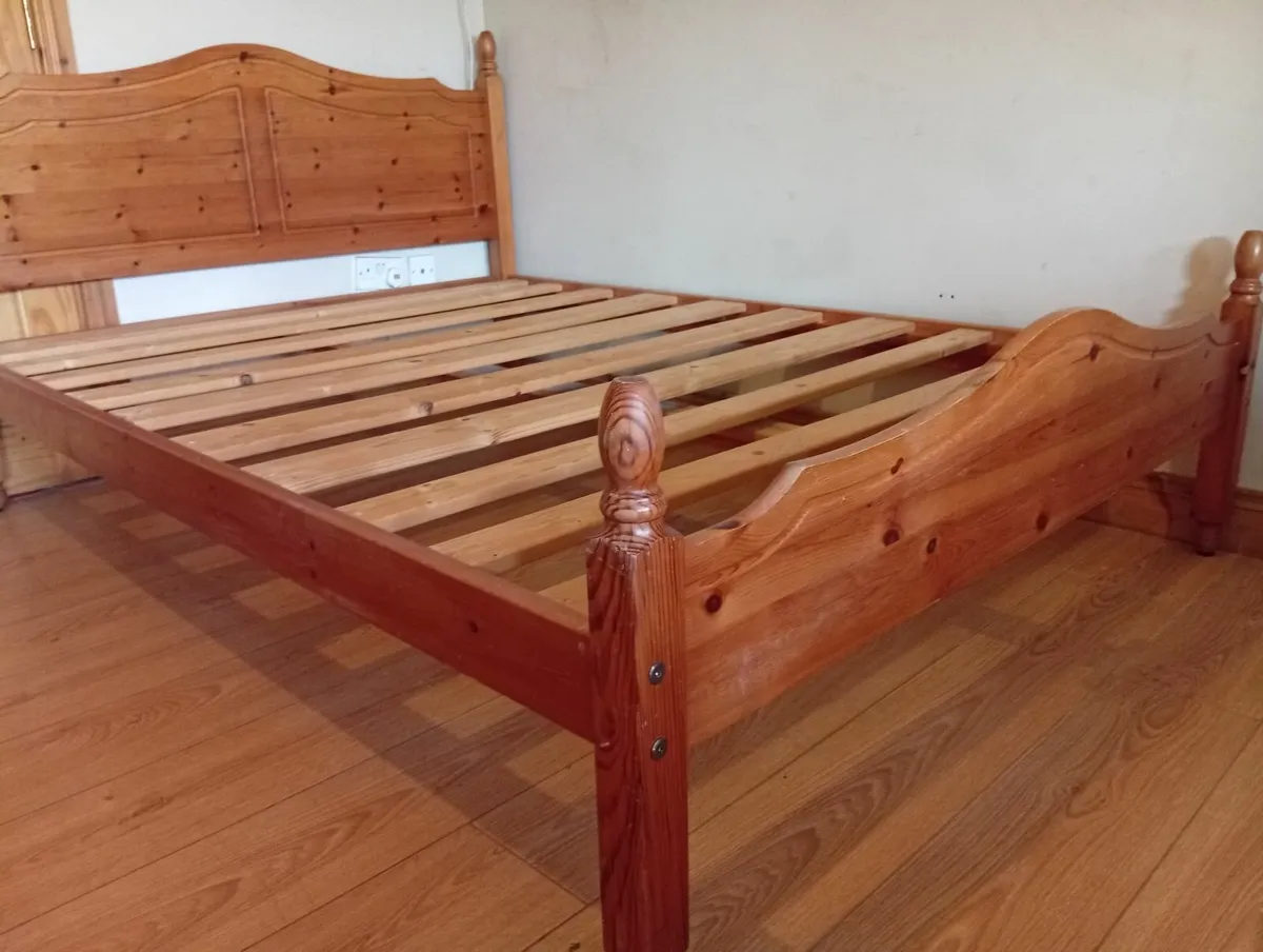 Pine Sturdy Quality Double Size Bed Frame - Image 3