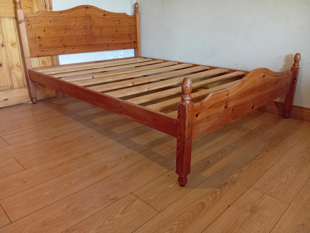 Pine Sturdy Quality Double Size Bed Frame - Image 1