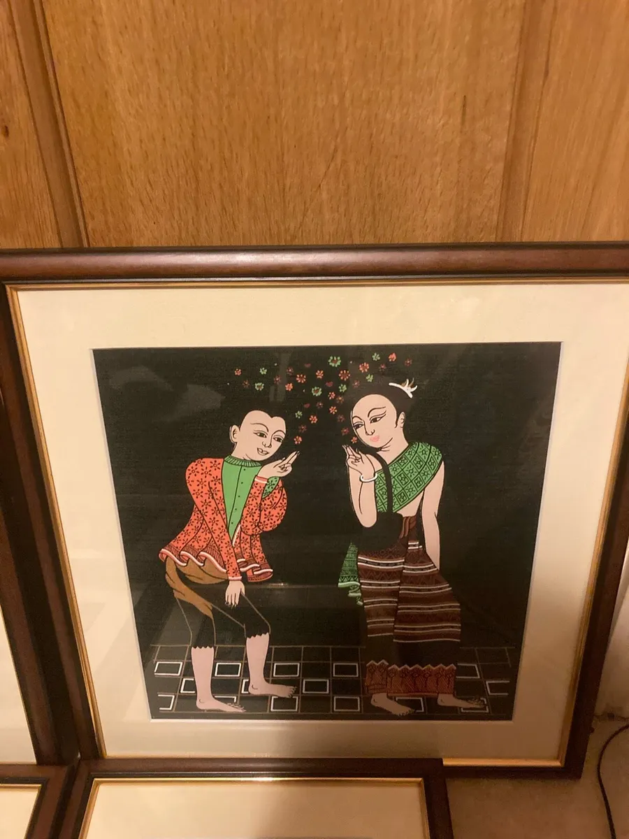 Thai silk painting collection free postage - Image 3