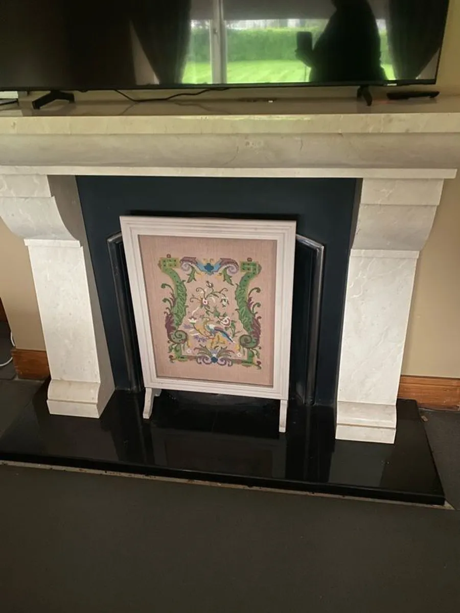 Cream Marble Fireplace - Image 1