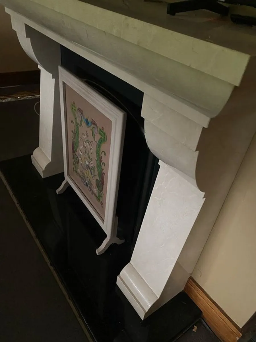 Cream Marble Fireplace - Image 2