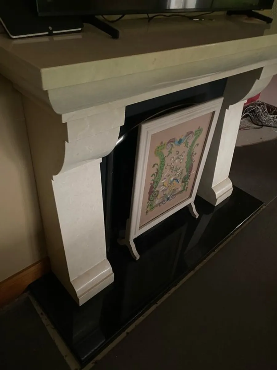 Cream Marble Fireplace - Image 3