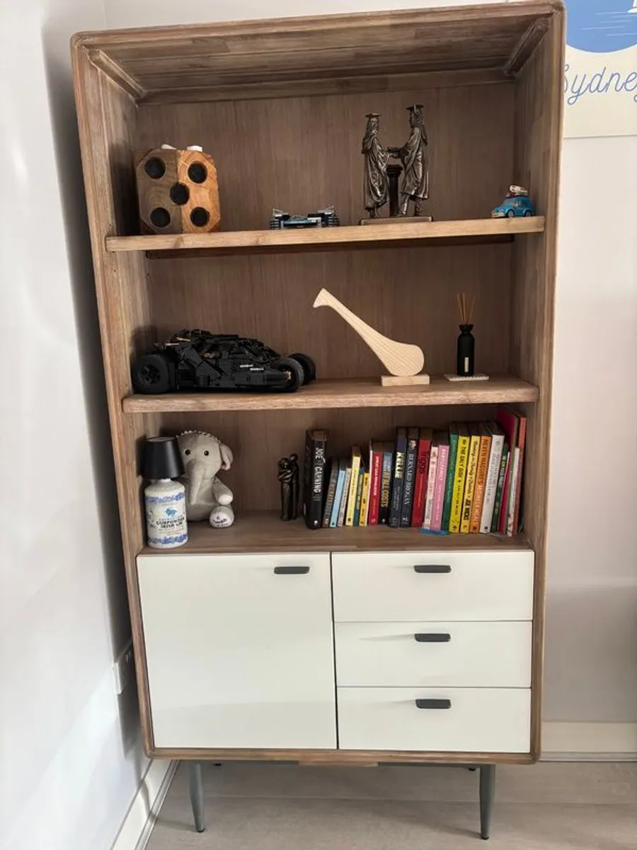 Stained Acacia Wood Bookcase - Image 1