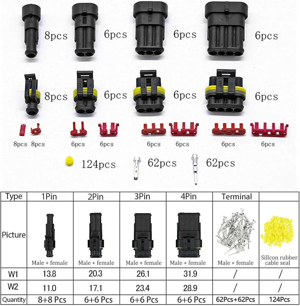 352 PCS Waterproof Electrical Connector Kit, 1 2 3 - Image 2