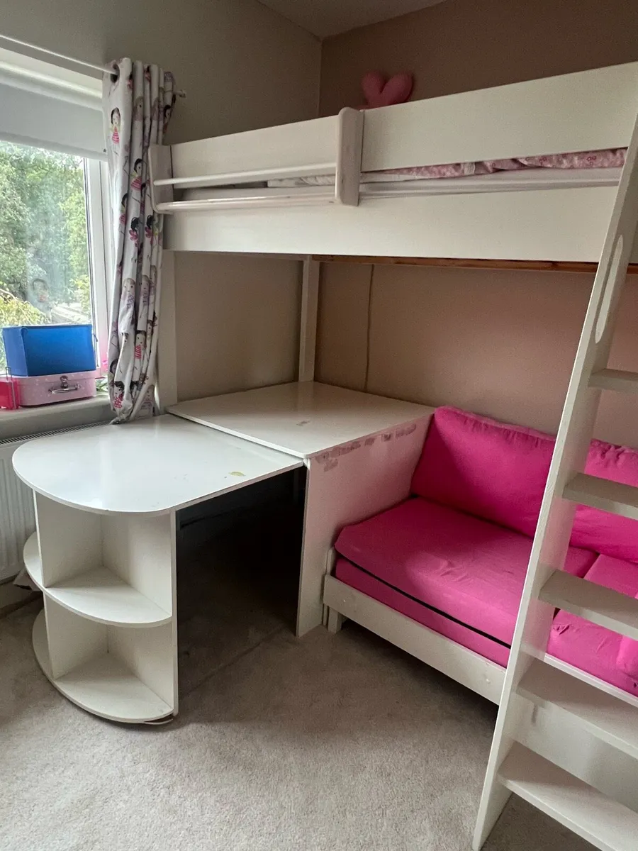 Bed - high sleeper with desk and couch bed - Image 1