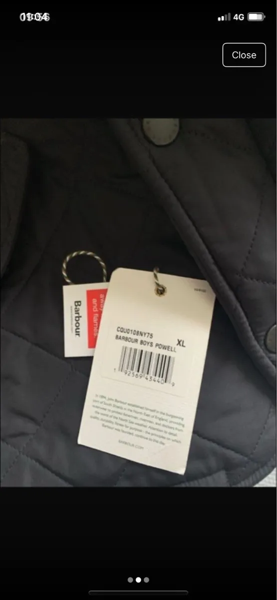 Barbour Black Jacket - Boys Age 10 - Brand New - Image 2