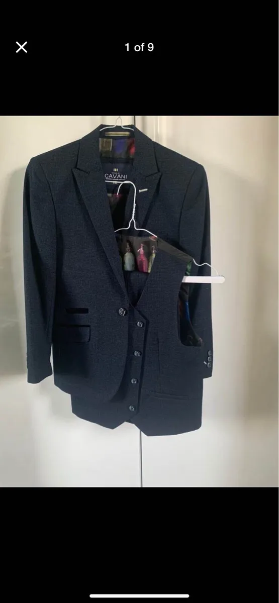 Boys Age 10 Cavani Navy 3 piece suit - New