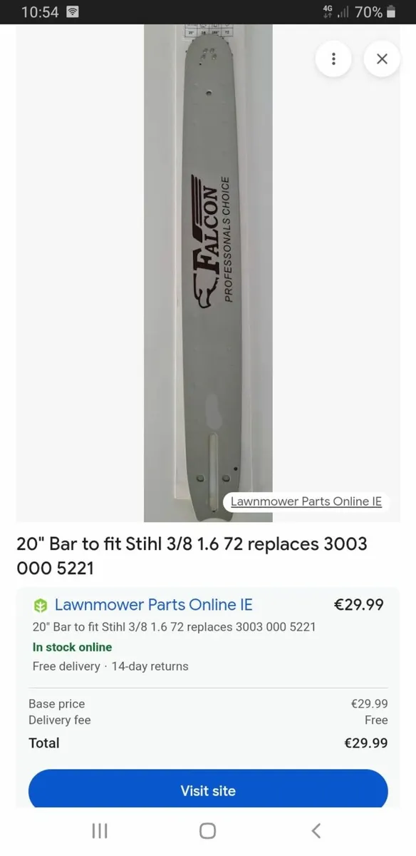 Chainsaw Sthil(FALCON) 20" GUIDE BAR NEAR LISSARDA - Image 3