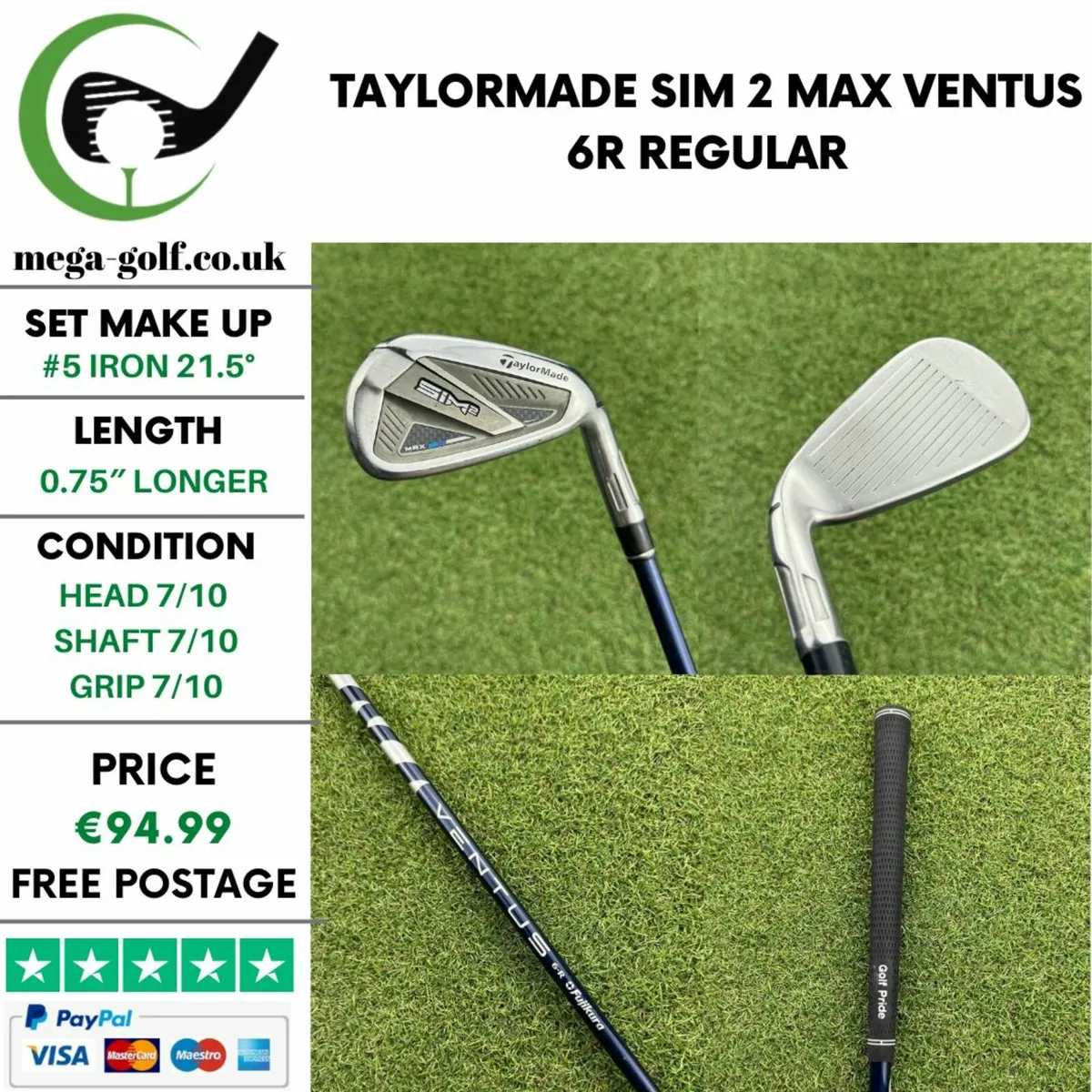 Taylormade Sim 2 Max #5 Iron 21.5° / Regular - Image 1