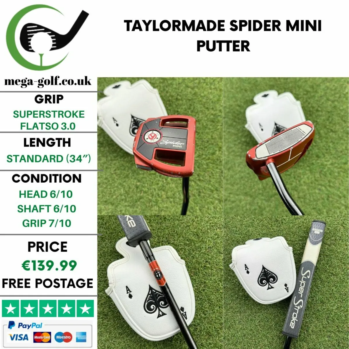 Taylormade Spider Mini Putter / 34″ - Image 1