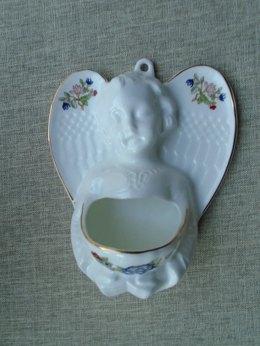 Royal Tara Holy water font, Ceramic angel - Image 3