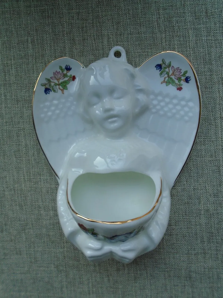 Royal Tara Holy water font, Ceramic angel - Image 1