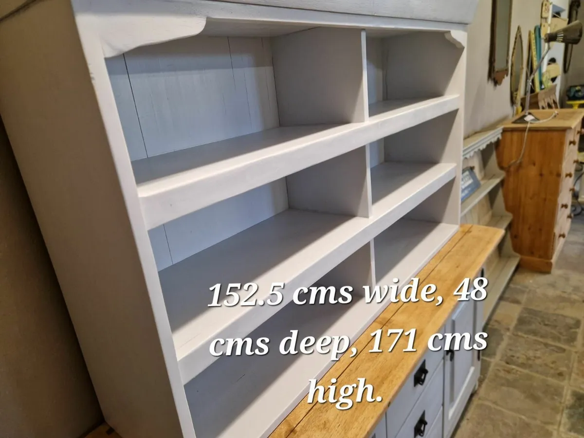 Large Vintage pine kitchen dresser - Image 4