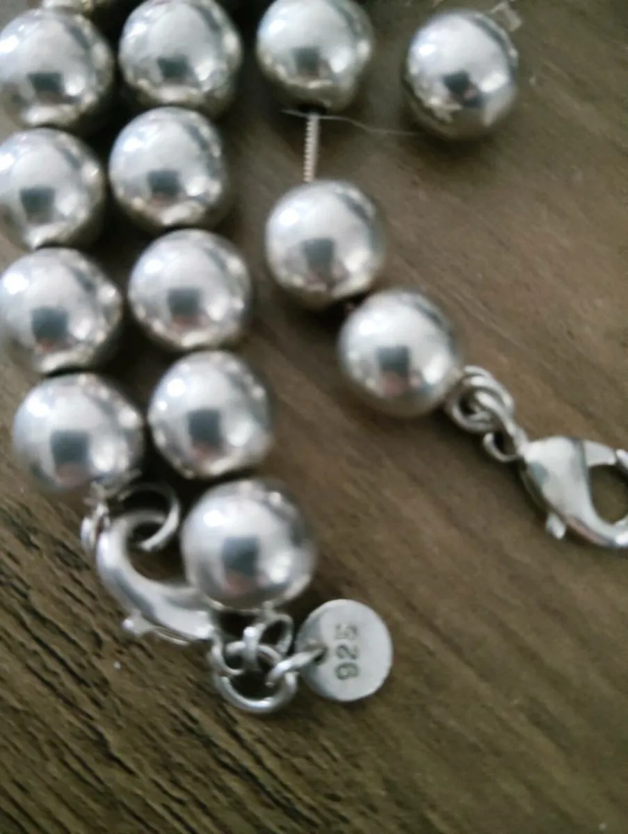 Silver Tiffany neckless earrings bracelet - Image 4