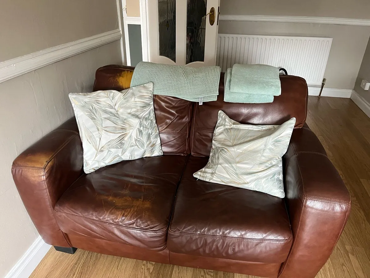 Free !! 2 seater brown couch