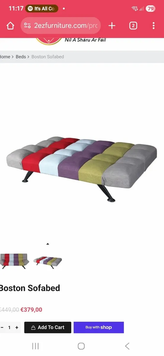 Boston multicoloured sofa bed - Image 2