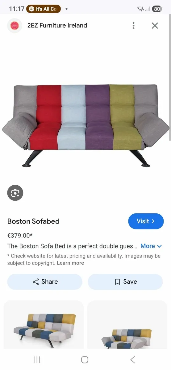 Boston multicoloured sofa bed - Image 3