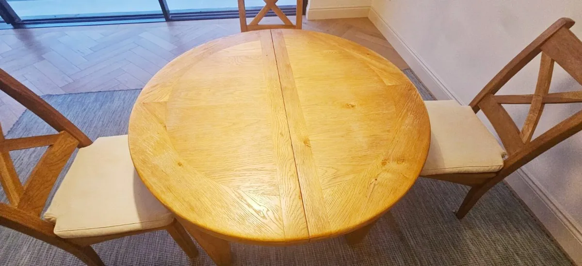 oak dining table & 4 chairs - Image 3
