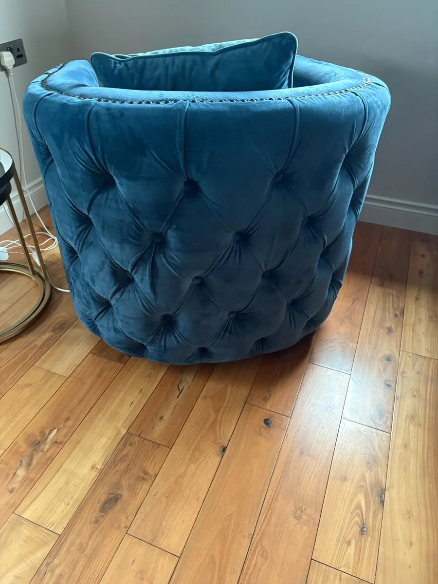Swivel chair and footstool - Image 2