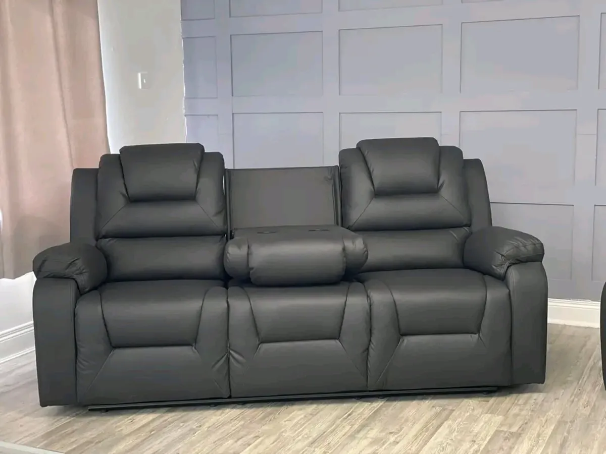 Axel 3+2 Manual Leather Recliner Sofa Set - Image 2