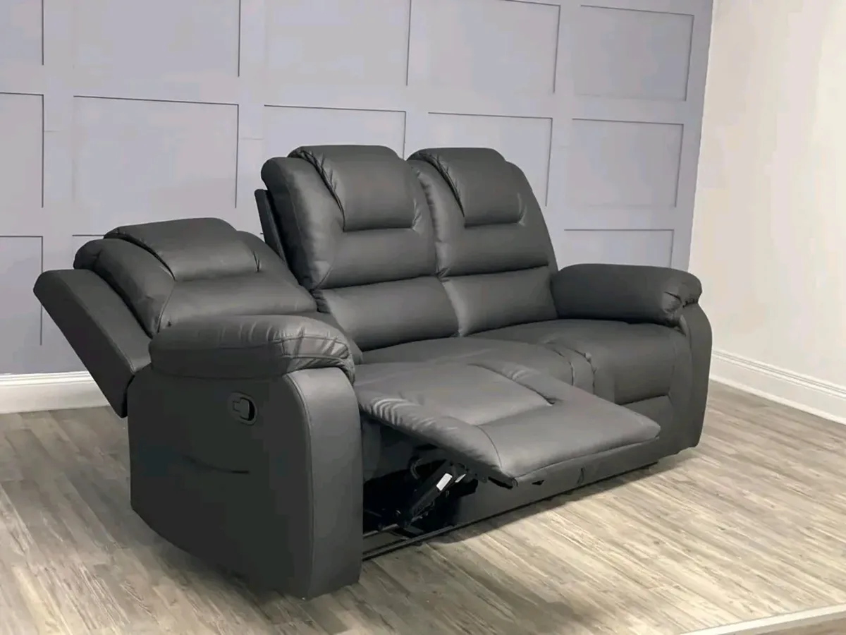 Axel 3+2 Manual Leather Recliner Sofa Set - Image 3