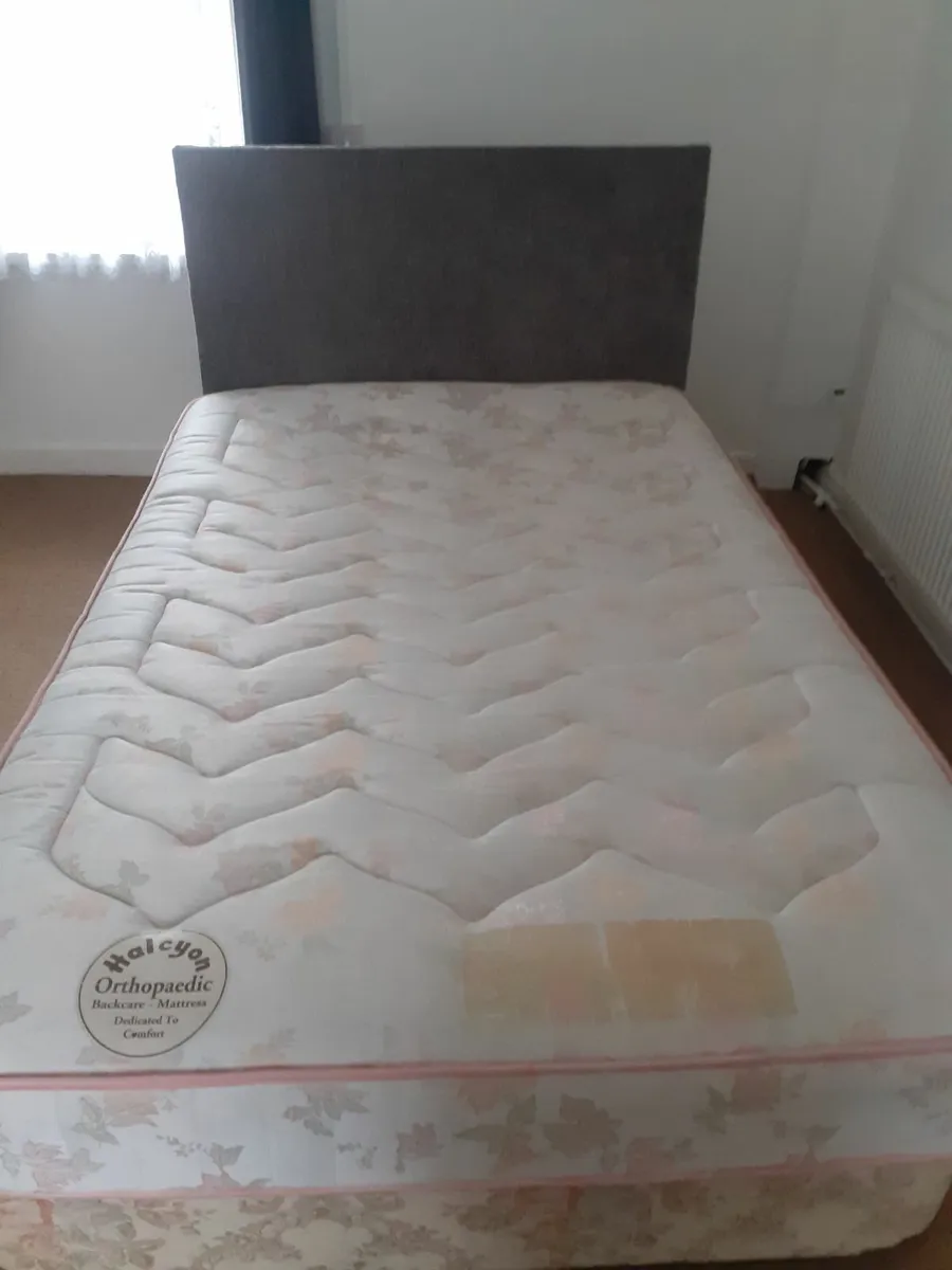 Double  Bed  & Headboard - Image 1