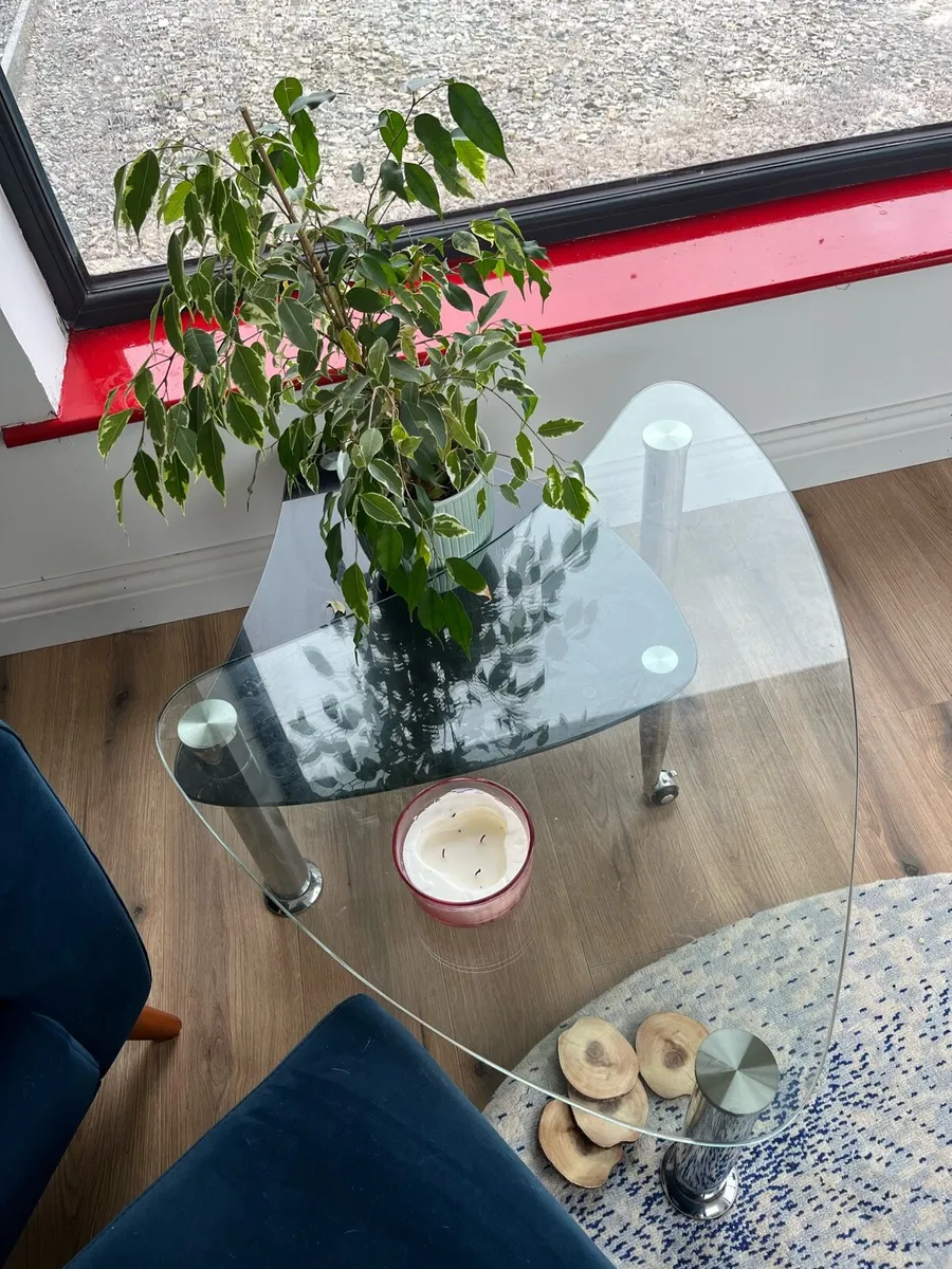 Glass coffee table