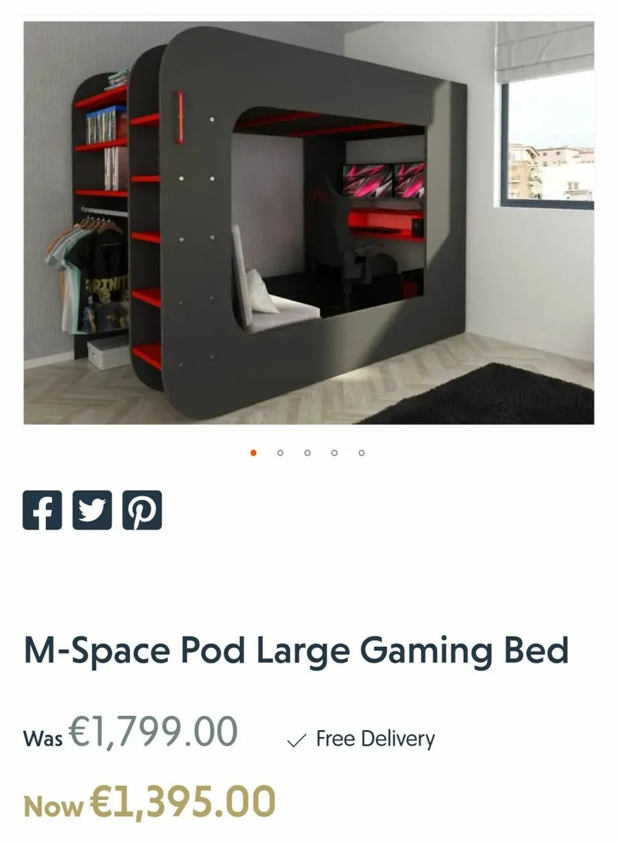 Gaming bed with sofa bed and desk - Image 3