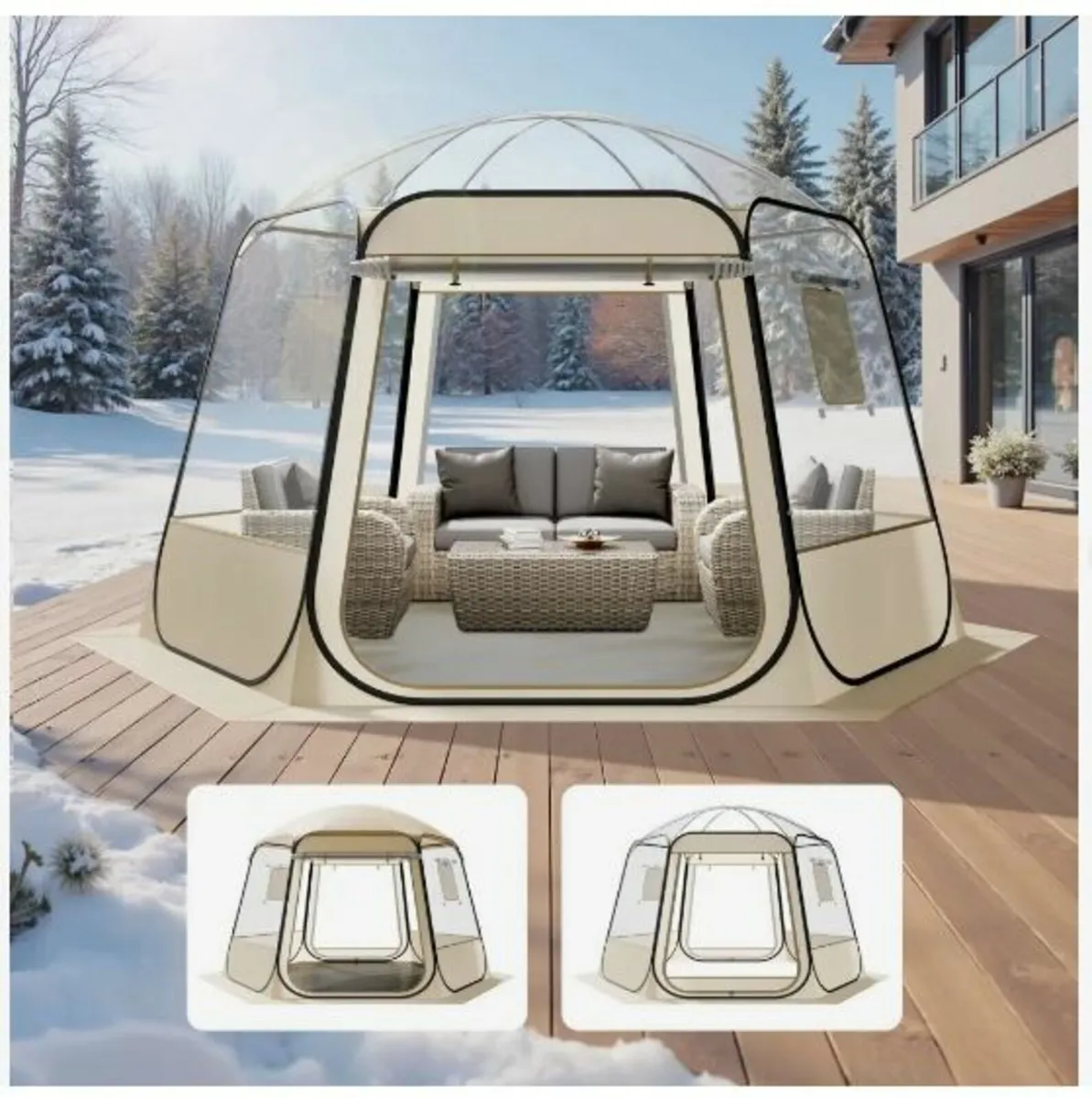 Pop up Bubble Tent, 3.36 x 3.05 m Waterproof - Image 1