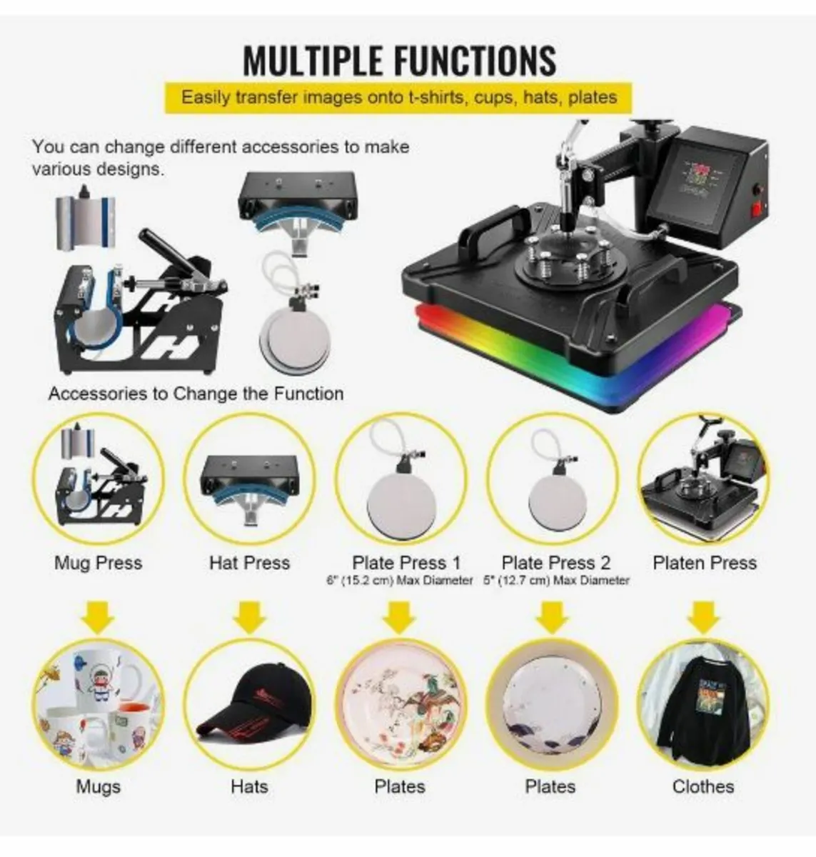 Heat Press 6 in 1 Heat Press Machine 38x30cm - Image 2