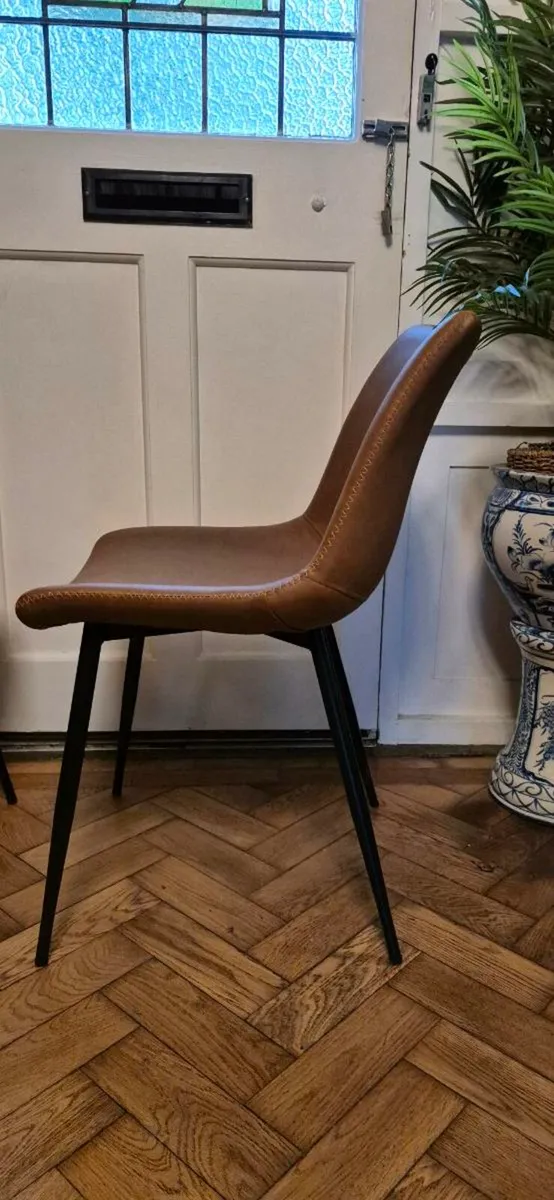 6 leather dining chairs - Image 3