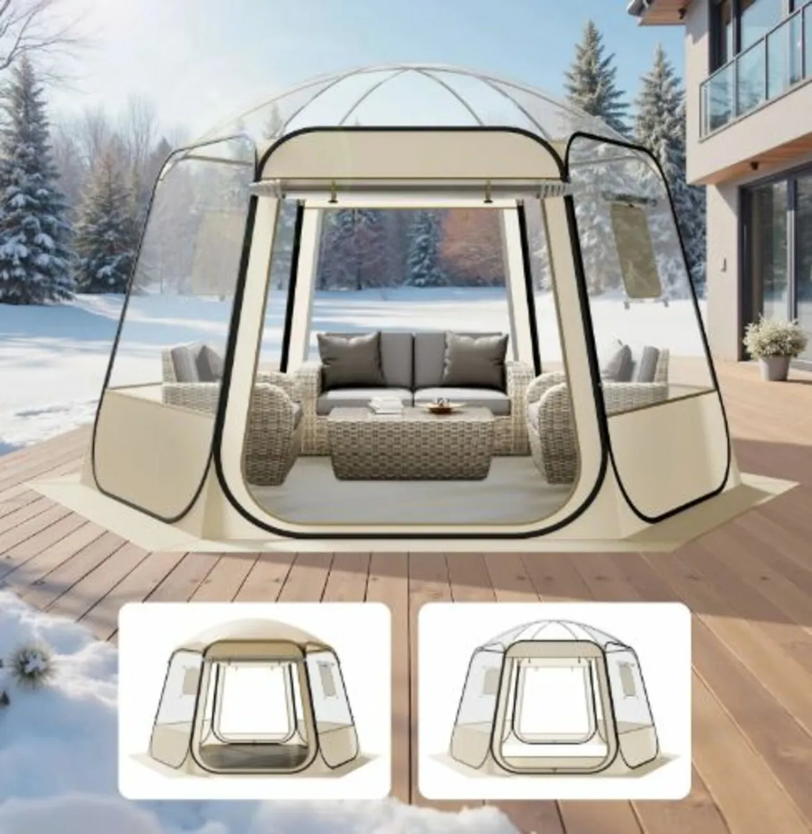 Pop up Bubble Tent, 3.36 x 3.05 m Waterproof & UV - Image 1