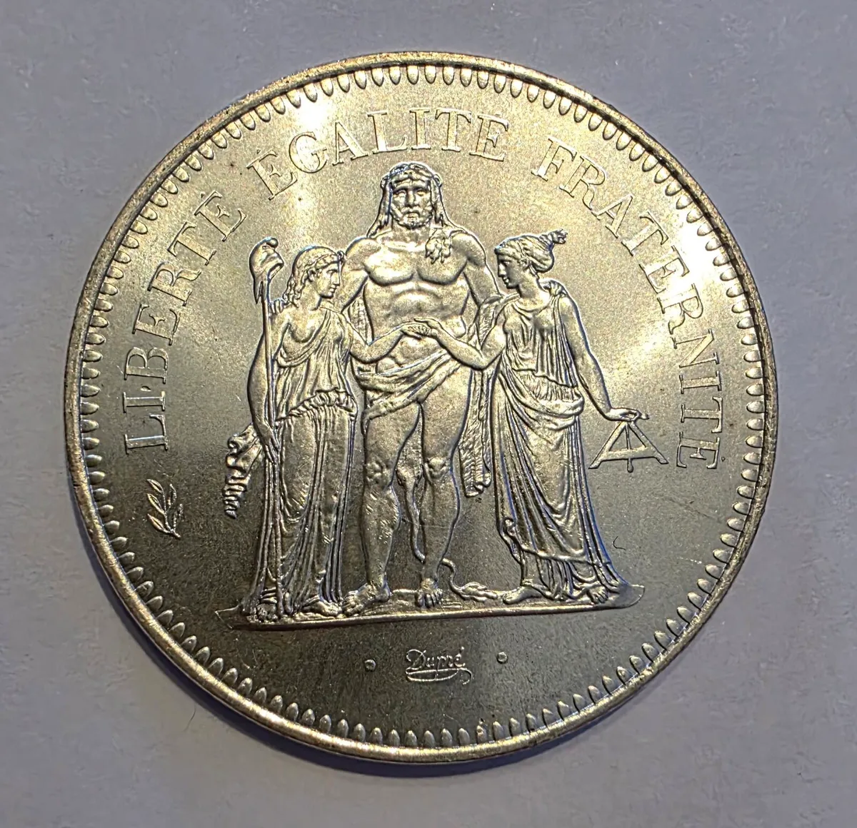 1974 silver French 50 francs - Image 1