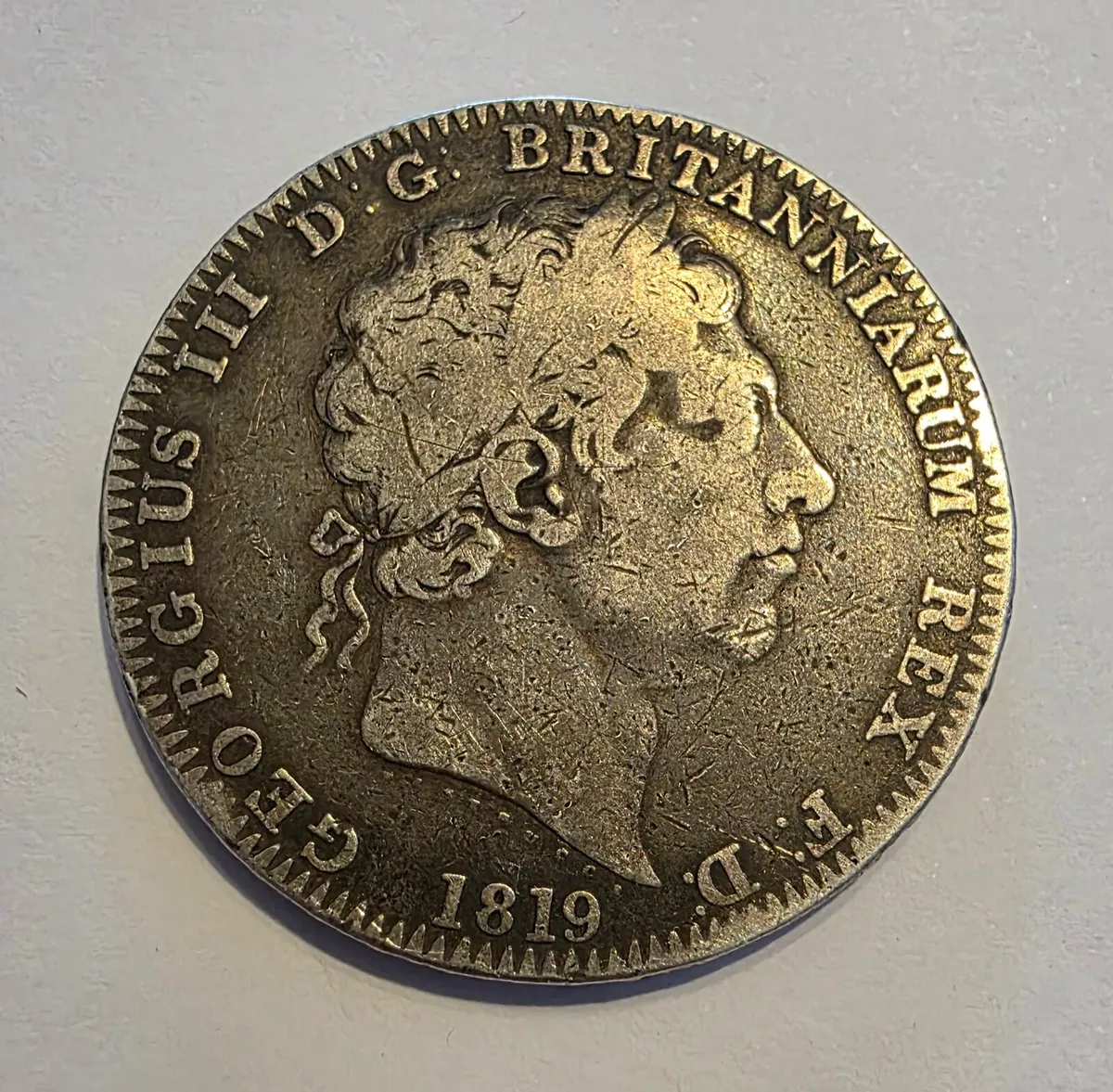 1819 british silver crown - Image 1