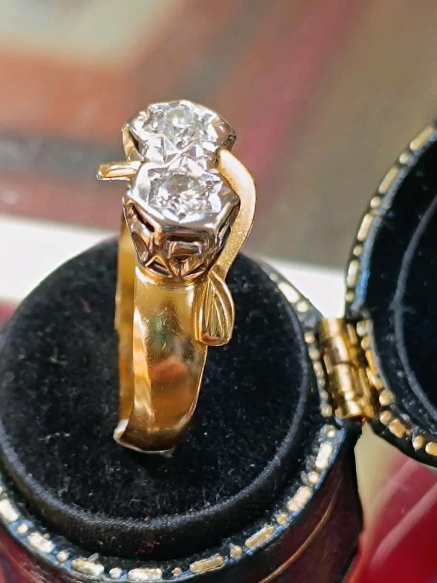 Vintage Diamond,18k Gold Toi at Moi Ring - Image 2