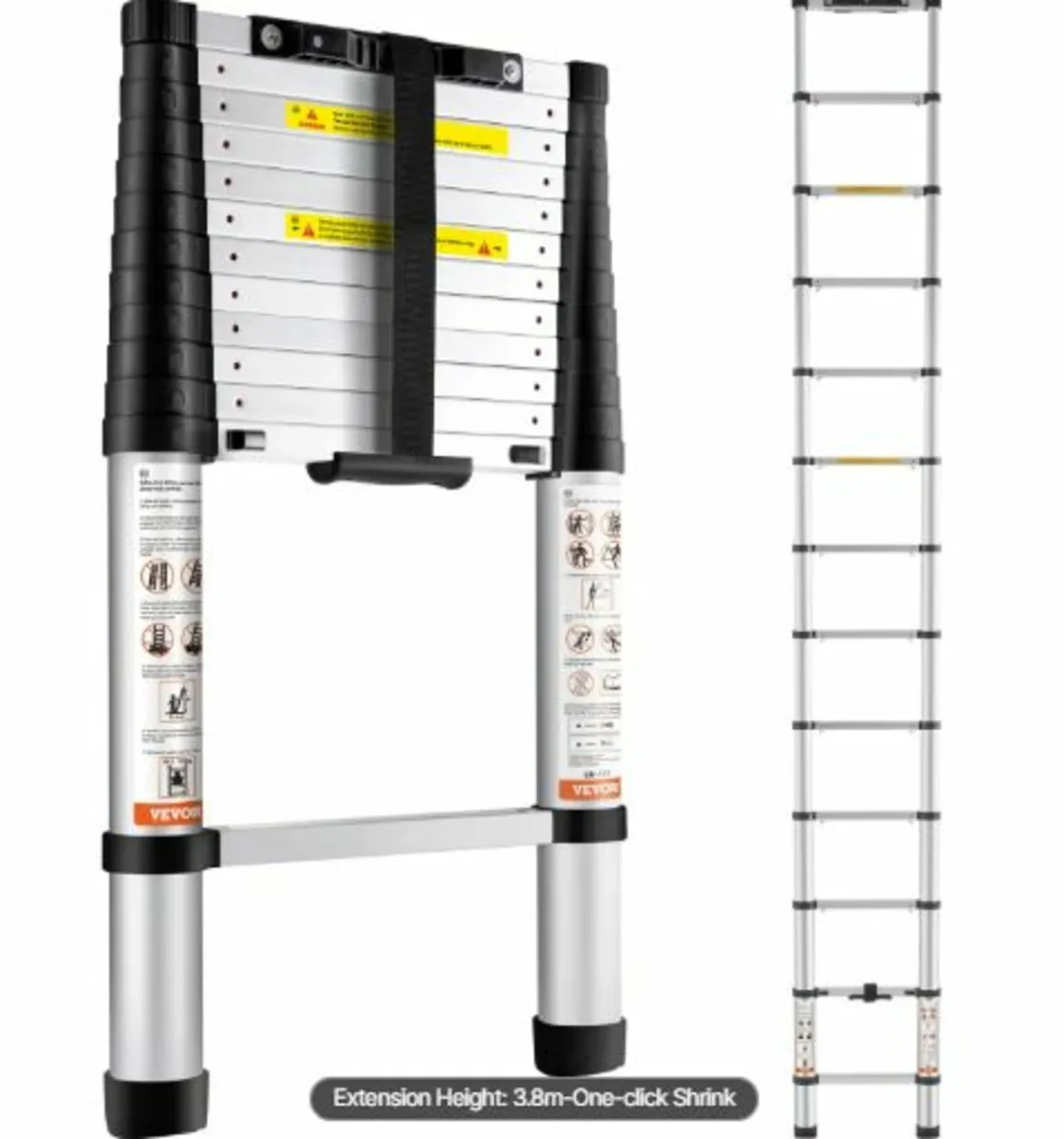 Telescoping Ladder Aluminum Extension Step 381 cm - Image 1
