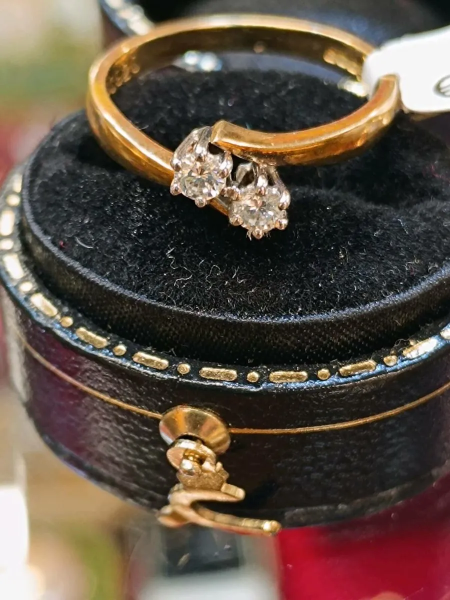 Toi et Moi Diamond 18k Yellow Gold Ring - Image 2