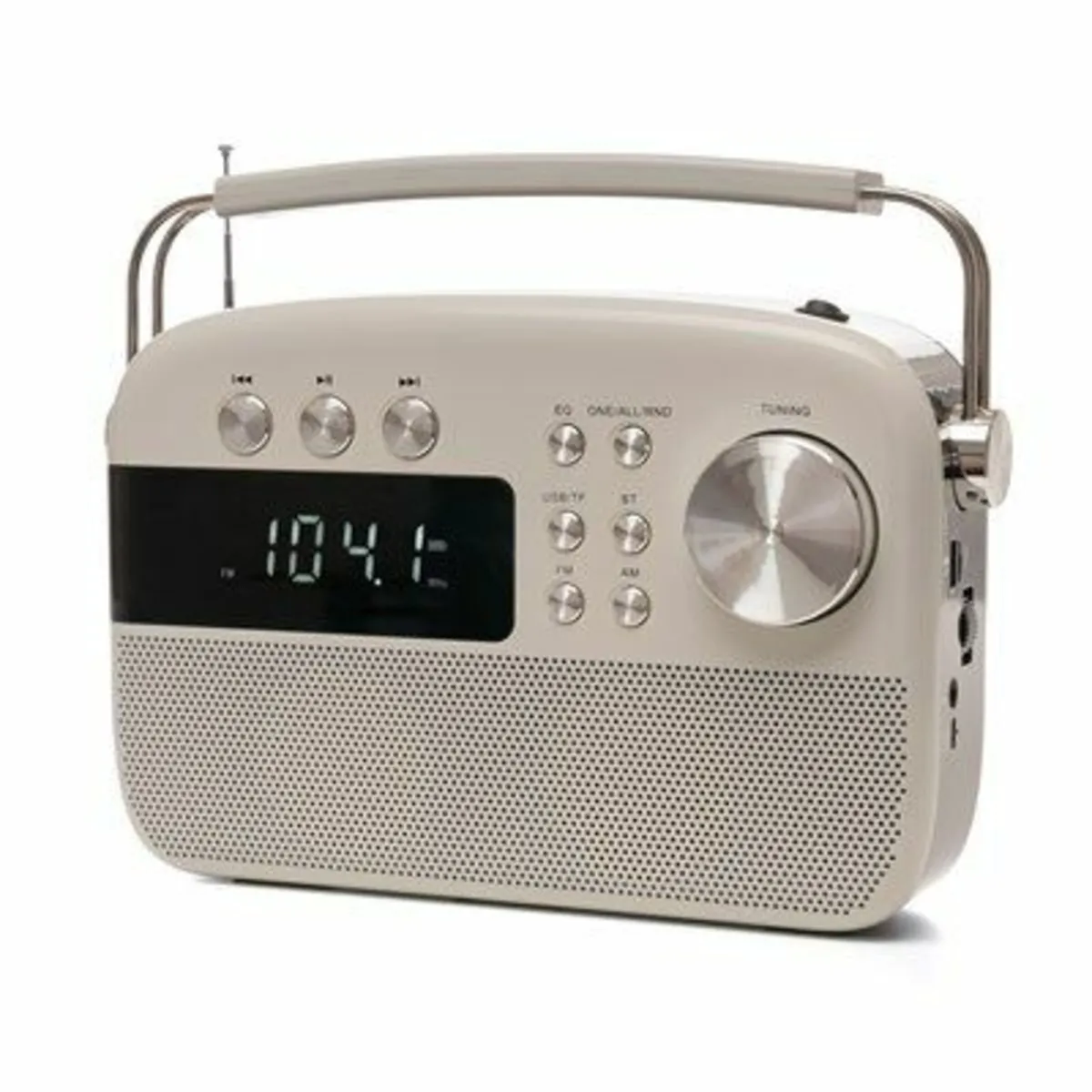 2 Band Rechargeable Radio Ivory White - Image 2