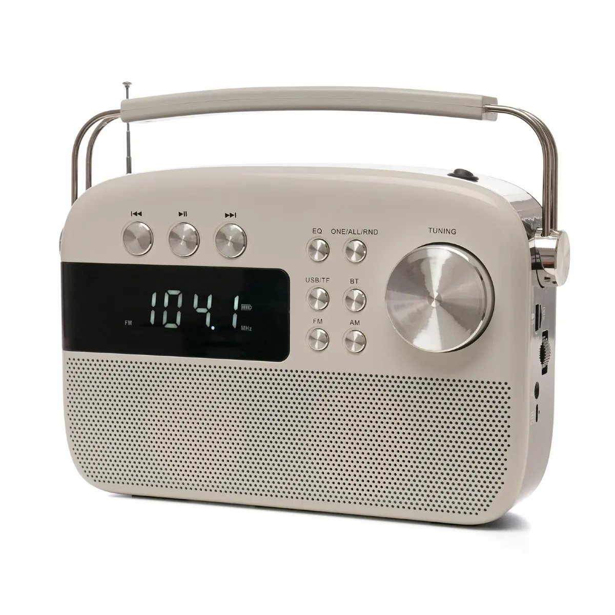 2 Band Rechargeable Radio Ivory White - Image 3