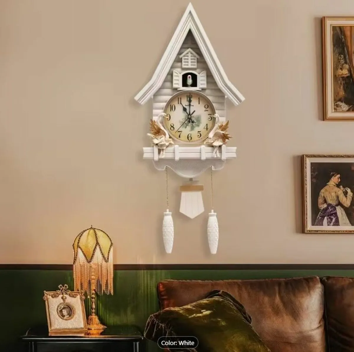 Cuckoo Wall Clock White - Image 4