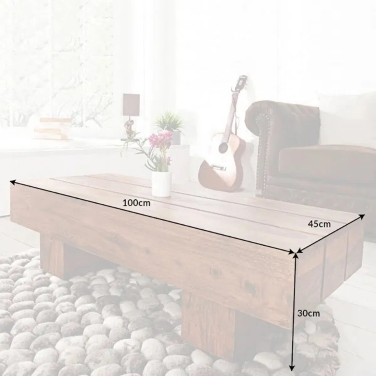 Solid Wood Coffee Table - Image 4