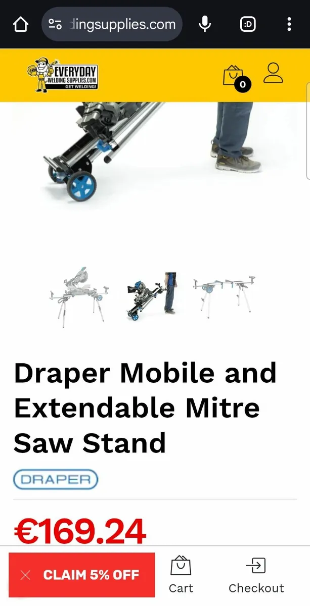 Draper Mobile and Extendable Mitre Saw Stan - Image 2