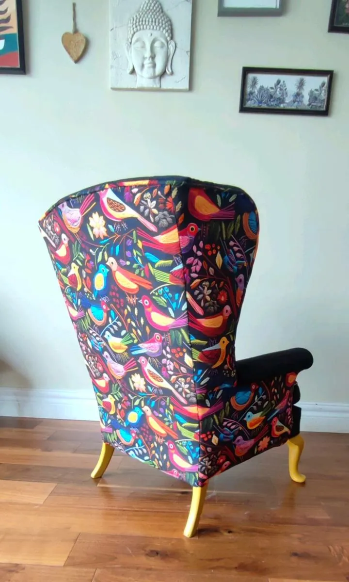 Colourful Queen Anne Armchair - Image 1